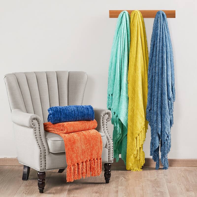 Crystal Chenille Knitted Throw