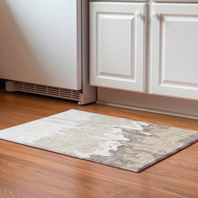Premium Washable Super Soft Modern Drama Mayfield Rug - Ivory - 1'8" x 2'6"