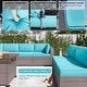 preview thumbnail 27 of 28, Kullavik 15PCS Outdoor Patio Furniture Set with Fire Pit Table & Glass Top Coffee Table
