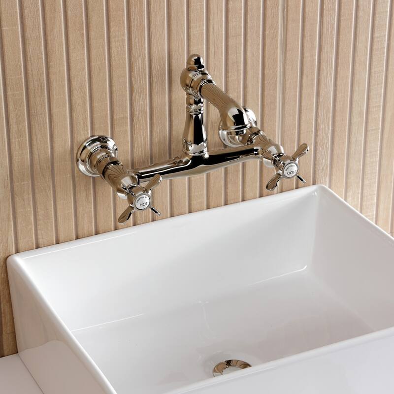 Kingston Brass Essex Two-Handle 2-Hole Wall Mount Bathroom Faucet