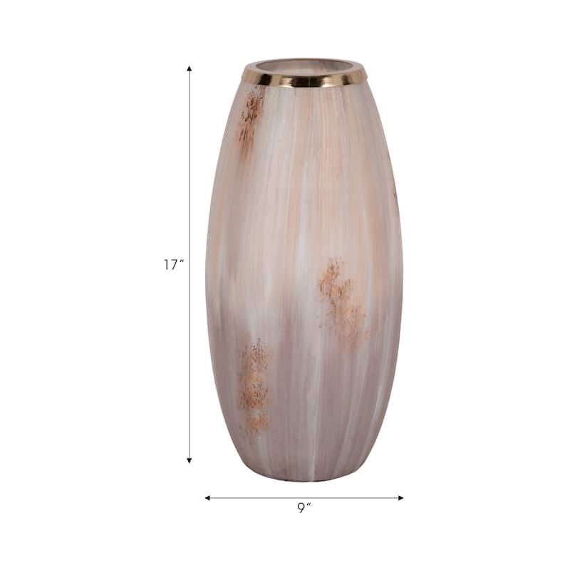 Sagebrook Home Curved Glass Vase, Glass/Metallic, Multi Finish, 17,24,31 Inch