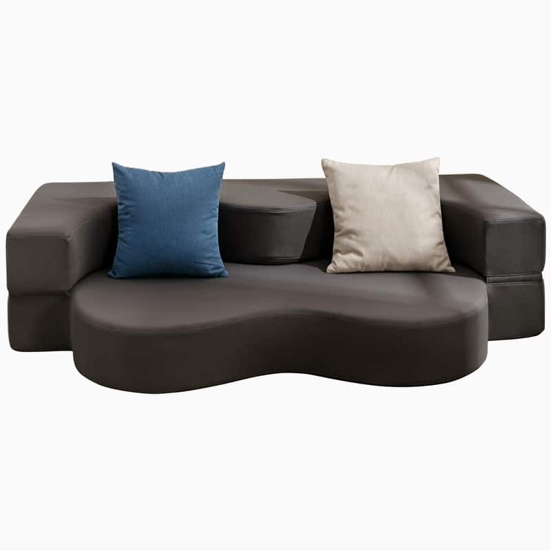 Mixoy Convertible Futon Sofa Bed, Foldable, Foam Folding Mattress Sleeper, Cloth Fabrics Floor Couch Lounge Sleeper Bed