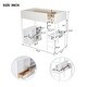 preview thumbnail 83 of 93, Teddy Fleece Loft Bed with Foldable Study Table, 4 Storage Drawers and Shelves Wood High LoftBed Frame for Bedroom