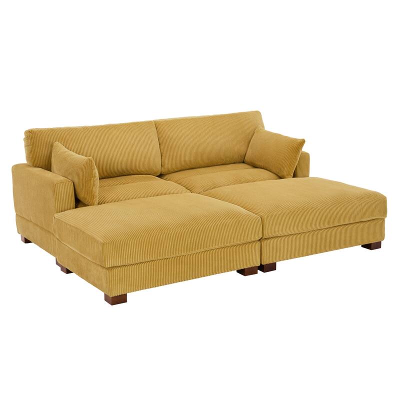 Sectional Sofa Set Modular Couch with Ottomans