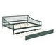 preview thumbnail 7 of 10, Full Size Traditional Curved Armrest Platform Bed Daybed Trundle Bed Wood Slat Support Easy Assembly No Box Needed