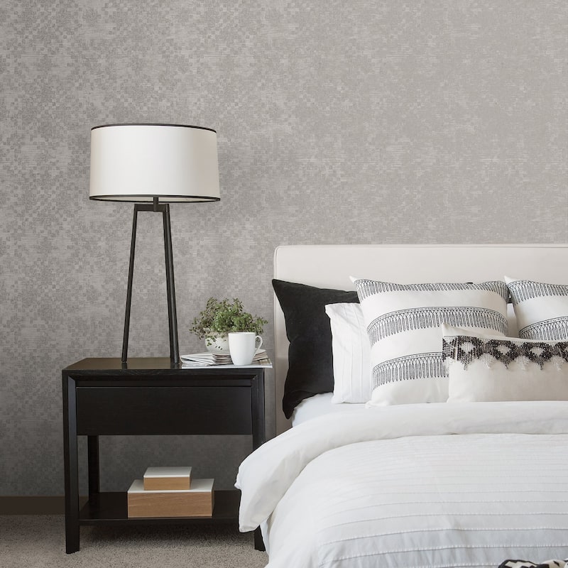 Galerie Wallcoverings Nordic Elements Mosaic Tile Non-woven Metallic Wallpaper Roll - 33 feet x 21 inches