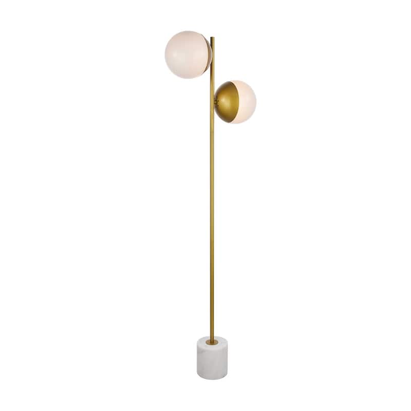 2-Light Floor Lamp with Frosted White Glass