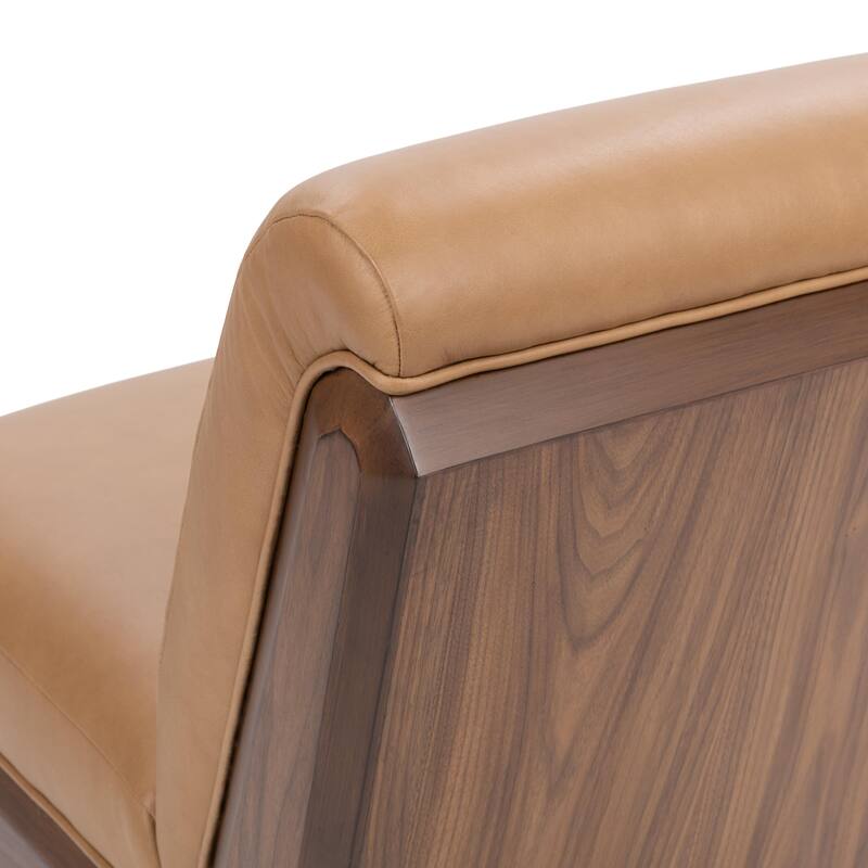 Classic Home Myla Top Grain Leather Swivel Accent Chair