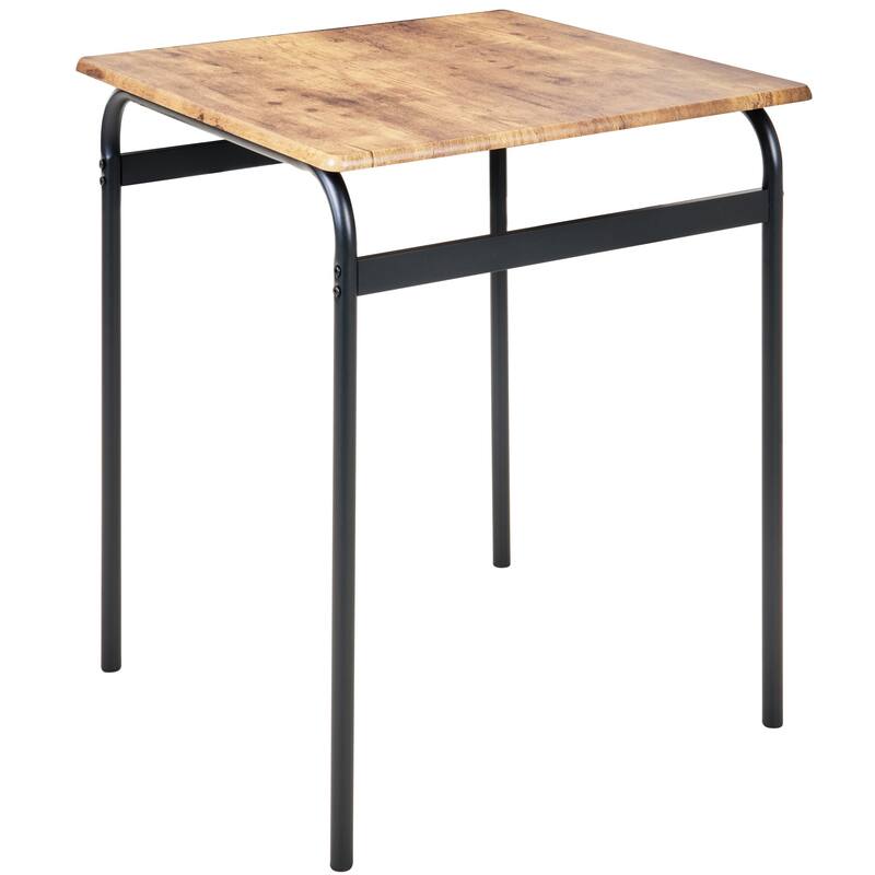 VECELO 3-Piece Compact Dining Set Space Saving 26.4" Square Table & Nesting Chairs Black Curved Frame & Round Back Chairs
