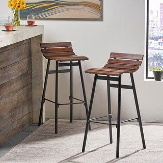 Pepperwood Wooden Barstool (Set of 2) by Christopher Knight Home