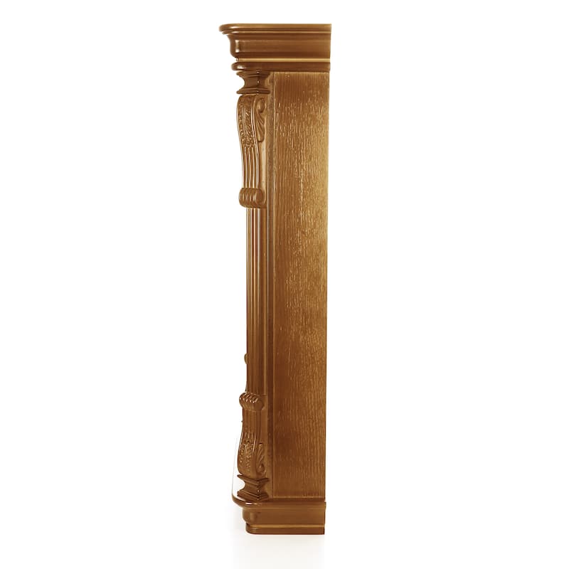 Bedford Clock Collection Golden Oak Chiming Pendulum Wall Clock - 13.6"x5.4"x25.6"
