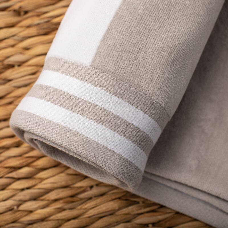Superior Cabana Stripe Oversized Cotton Beach Towel (Set of 2)