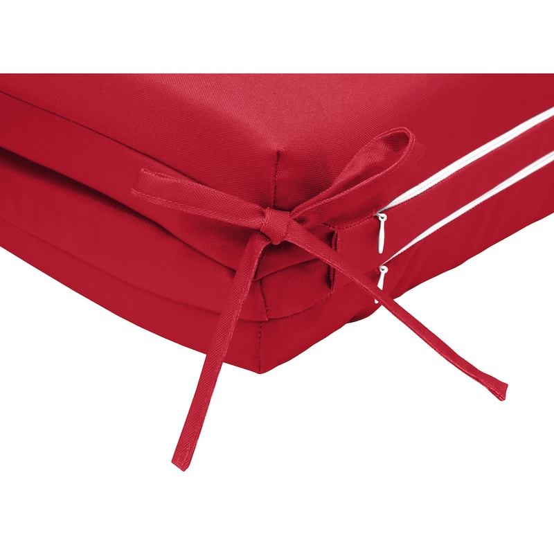 Ruby Red Outdoor Lounger Cushion 22 x 73 in Solid Red - 22" x 73"
