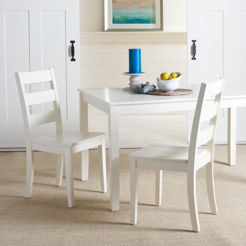 SAFAVIEH Idabelle Farmhouse Ladder Back Dining Chair - 18.4" W x 19.9" L x 37" H - 18Wx20Dx37H - White