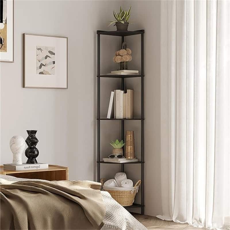 5 Tier Corner Shelf Stand - 12.2"D x 12.2"W x 64.9"H