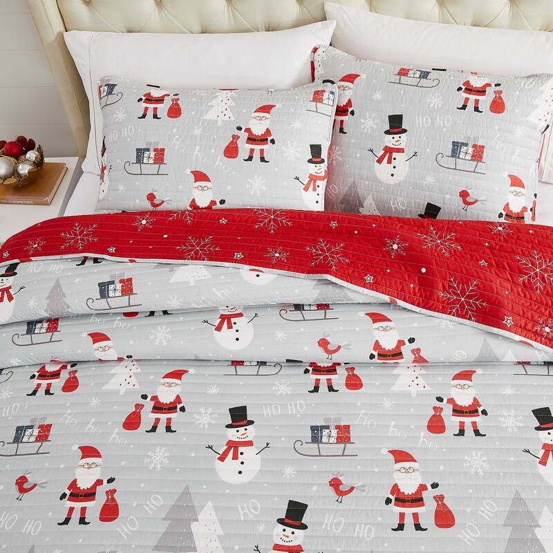 Avanti Linens Ho Ho Ho Twin Quilt Set