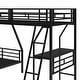 preview thumbnail 11 of 15, Twin Over Full Bunk Bed with Attached Twin Loft Bed and Desk, Sturdy Metal Frame, Guardrails and Built-in Ladder, Black