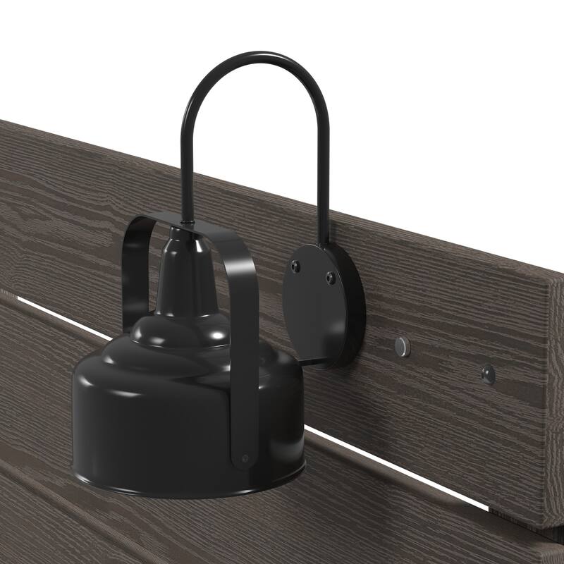 Stone Brown Full Bed with Lights - Modern Farmhouse Style, Easy Assembly