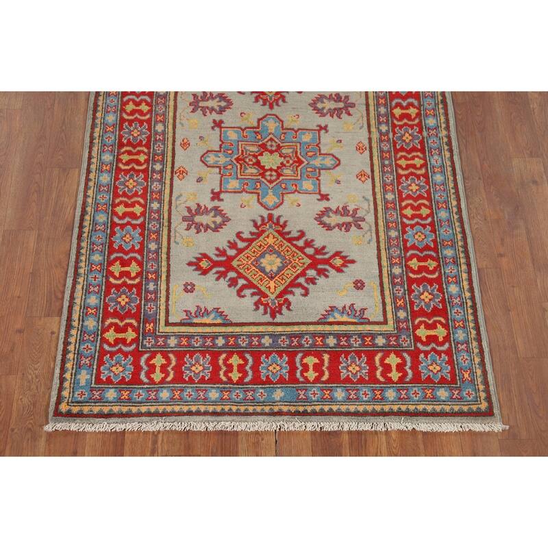 Kazak Accent Rug Handmade Wool Carpet - 3'3" x 4'11"