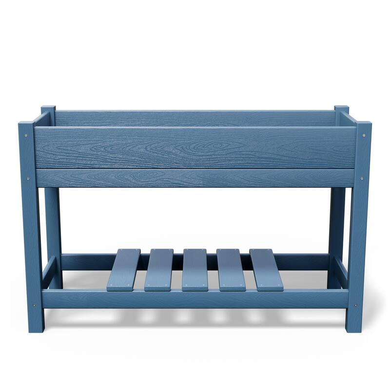 HDPE Double Layer Design Outdoor Planter With Wheels