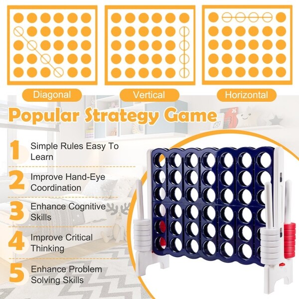 Jumbo 4-to-Score 4 in A Row Giant Game Set - 47.5'' x 17'' x