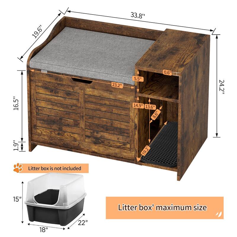 Modern Cat Litter Box Enclosure with Top Opening