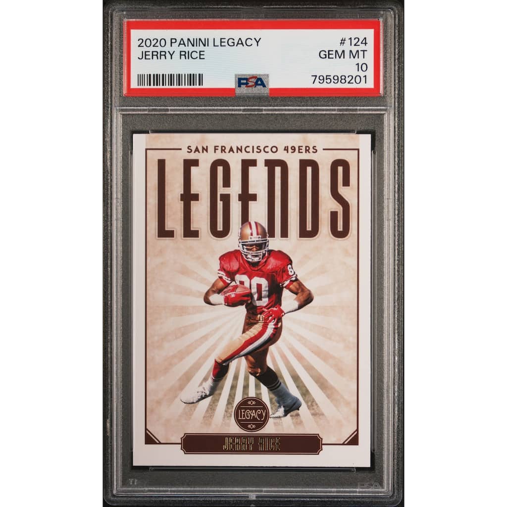 Jerry Rice 2020 Panini Legacy Football Card #124 Graded PSA 10 - 8'6" x 11'6"