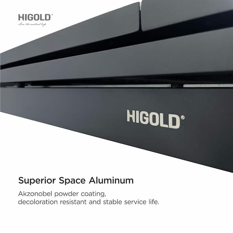 HIGOLD Heck Aluminum 1-Piece Extendable Patio Dining Table, Outdoor Furniture for 8