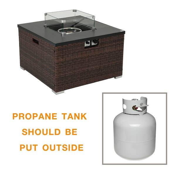 slide 5 of 6, COSIEST Outdoor Propane Fire Pit Stainless Steel Burner Brown