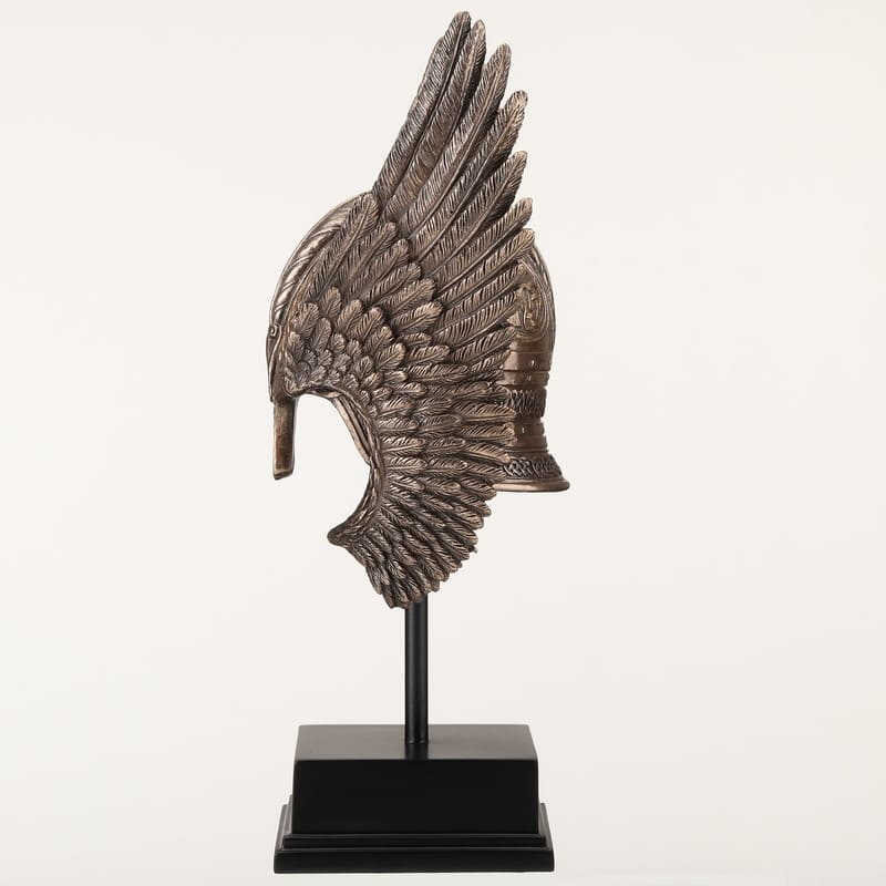 9.25 inches Height Cold Cast Bronze Winged Valkyrie Helmet Bronze Finish Figurine