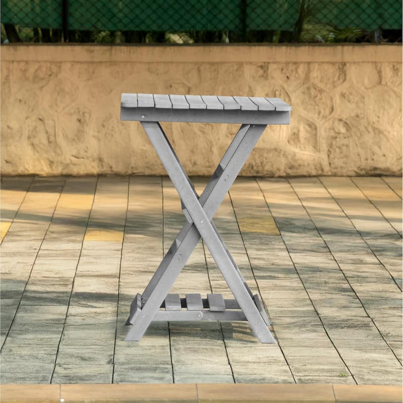Patagonia Fully Assembled All-Weather Recycled HDPE Outdoor Folding Bar table - Gray