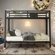 preview thumbnail 1 of 8, Space-Saving Metal Full XL over Queen Bunk Bed for Teens and Adults, Noise Reduced/No Box Spring Needed Black