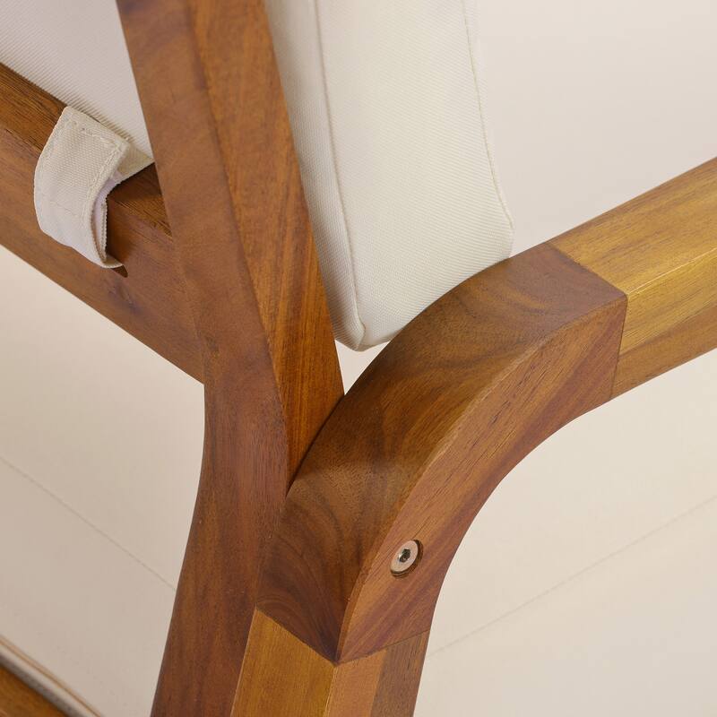 Christopher Knight Home - Solid Acacia Wood Outdoor Patio 4-Piece Sofa Set with Cushions