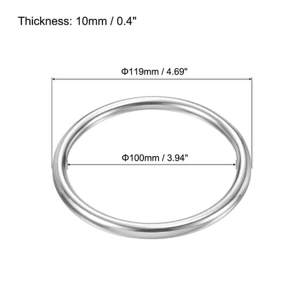 Metal O Ring 304 Stainless Steel Seamless Welded O-Ring for DIY 2pcs ...