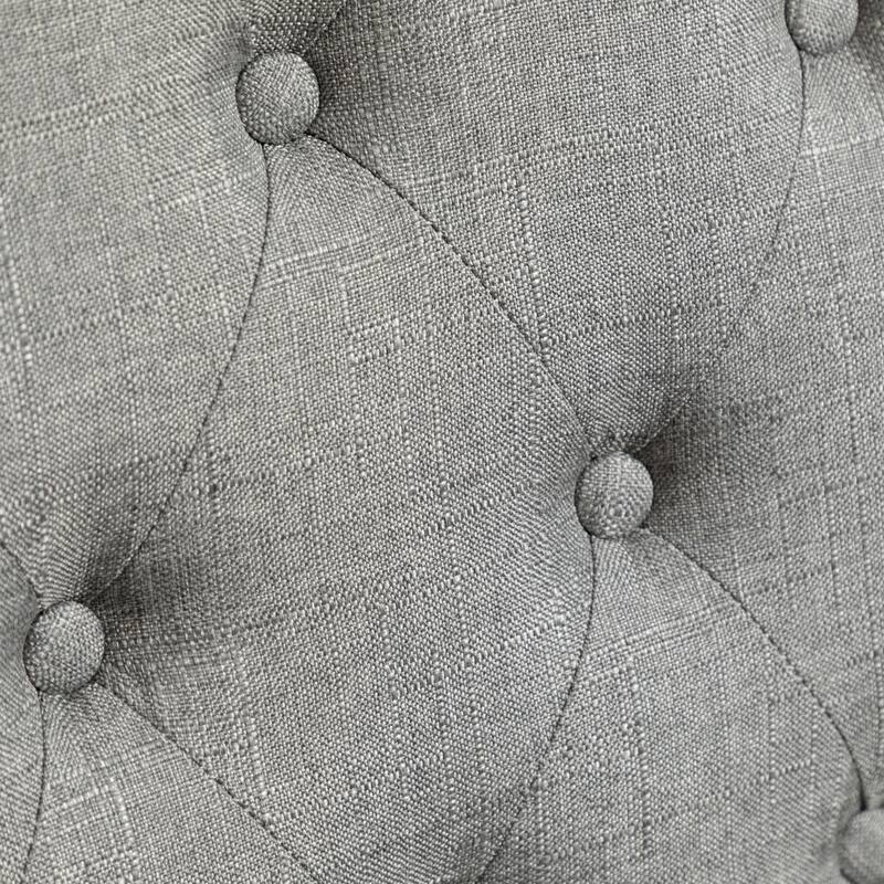 Button Tufted Upholstered Chairs, Black Gray Round Kitchen Table with Cross Pedestal, Practical Table and Chair Set