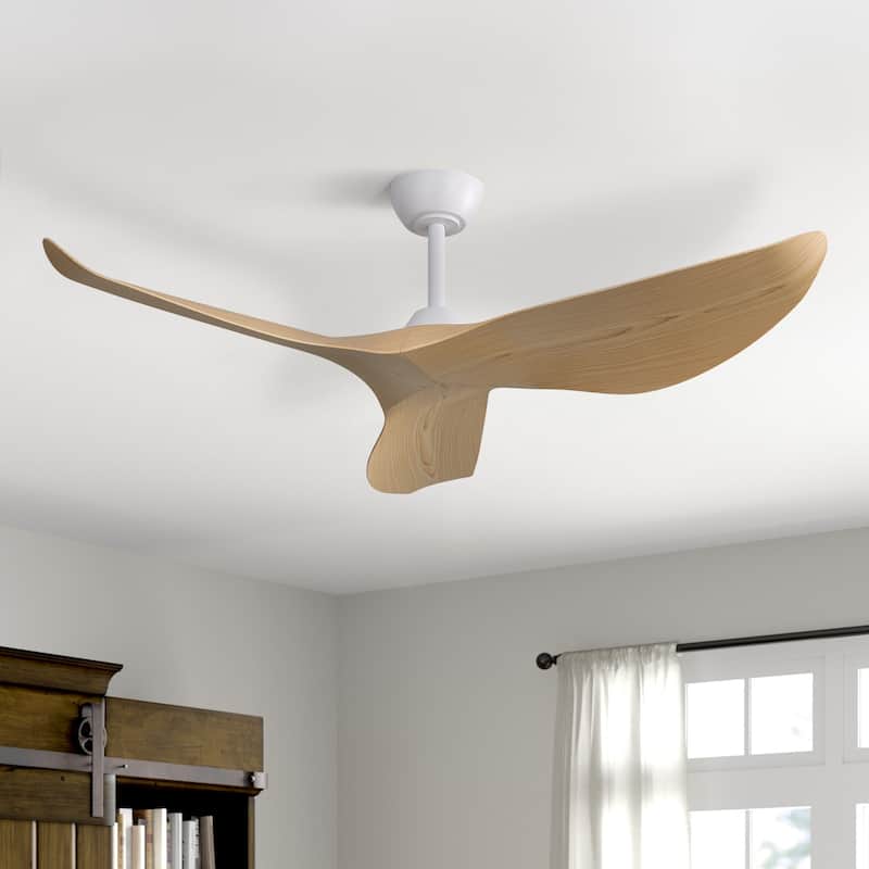 38''/52" Modern Ceiling Fan without Light, Remote Control and Reversible DC Motor Included