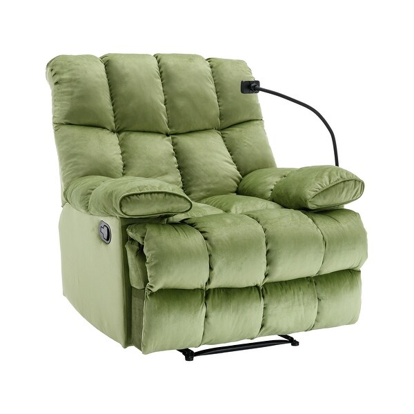 39.4 in. Big and Tall Dutch Velvet Stylish Manual Recliner for