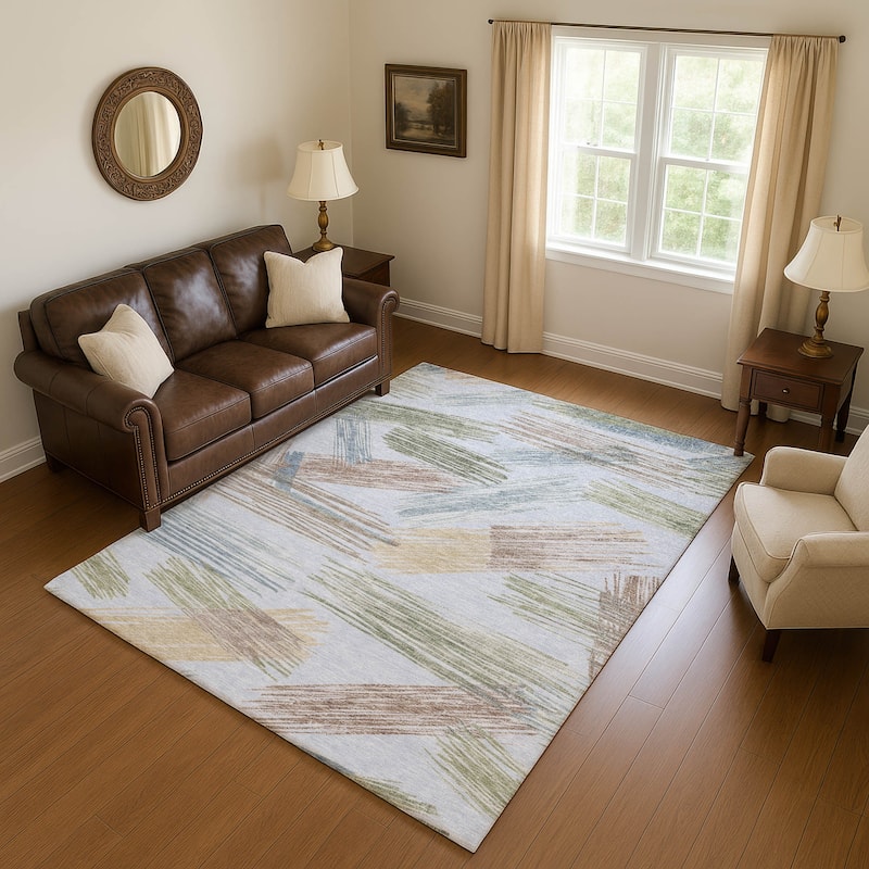 Premium Washable Super Soft Contemporary Mayfield Rug - Sky - 5' x 7'6"