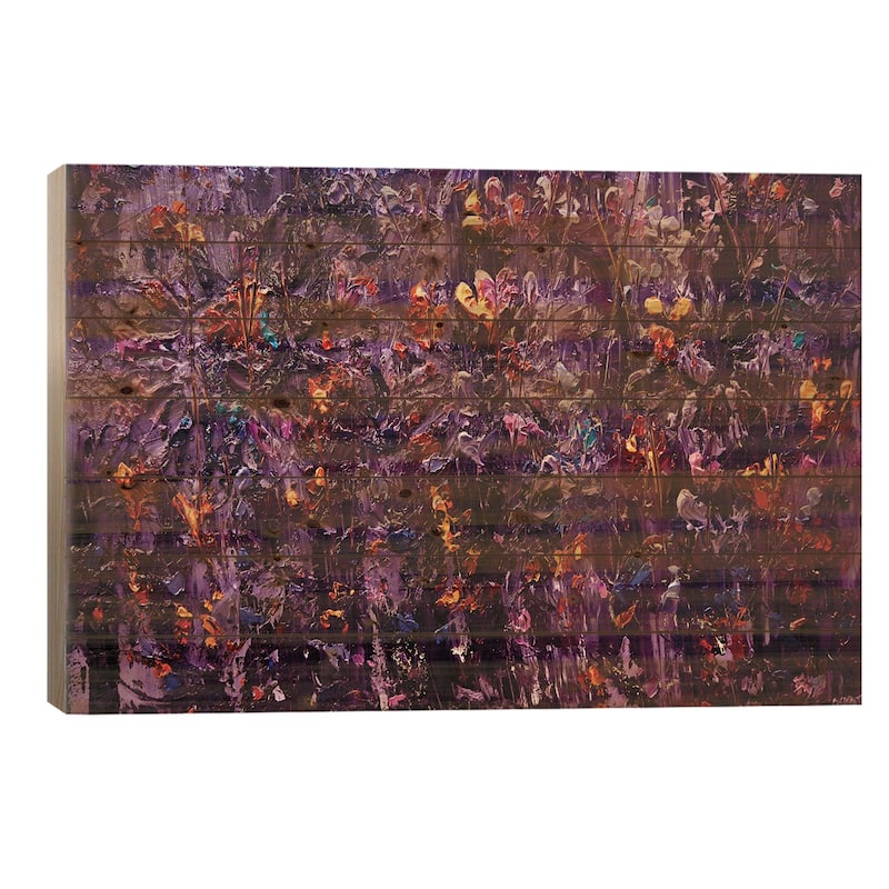 Purple Scent II Print On Wood by Osnat Tzadok - Multi-Color - 18x26x1.5