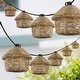 preview thumbnail 4 of 5, Oahu 10-Light Indoor/Outdoor 10 ft. Mid-Century Incandescent G40 Tiki Hut Hemp Rope Shaded String Lights, Brown , by JONATHAN Y