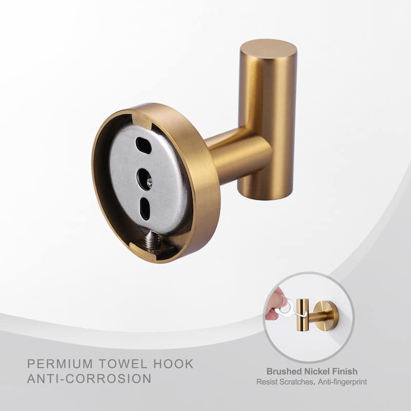 WOWOW Stainless Steel J-Hook Robe/Towel Hook 6-Pack