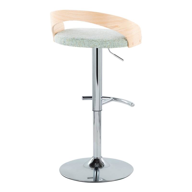Grotto Adjustable Barstool with Chrome Base- Set Of 3