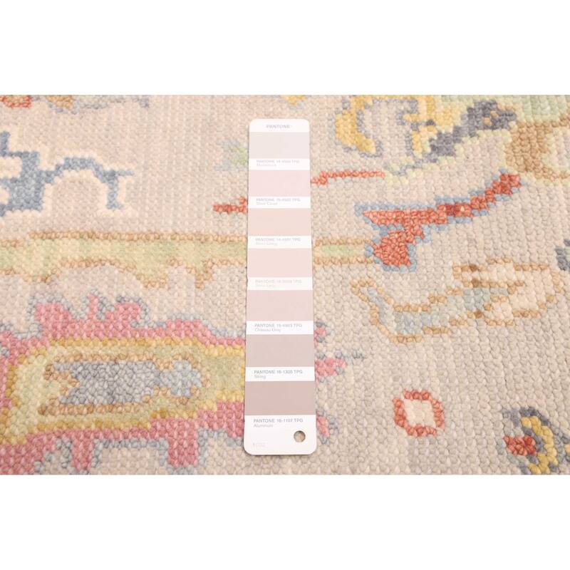 ECARPETGALLERY Hand-knotted Modern Oushak Light Grey Wool Rug - 3'7 x 5'7