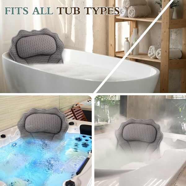 Bath Pillow Ergonomic Luxury Bathtub Pillow - Bed Bath & Beyond