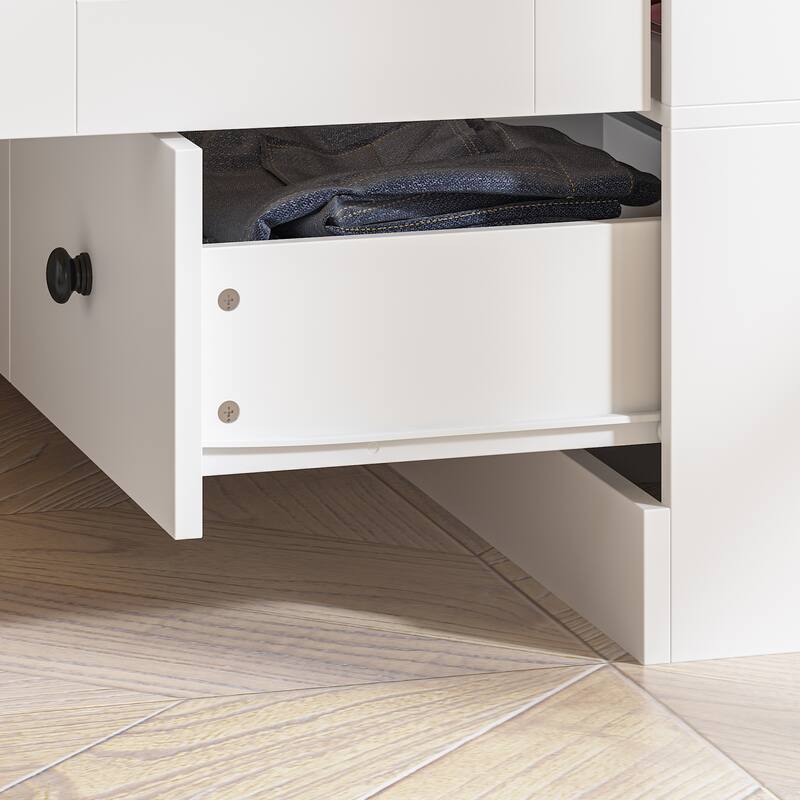 Contemporary Modern Freestanding Wardrobe Armoire Closet, 70", White