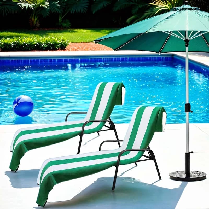 Superior Cabana Cotton Towel/ Chaise Lounge Chair Cover Set of 2