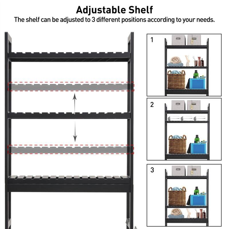 Over the Toilet Storage Cabinet - 10.3"D x24.8"W x 67"H