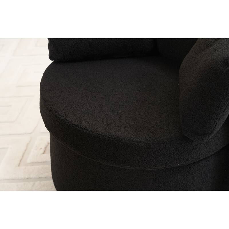 31.5" Swivel Barrel Chair with Storage