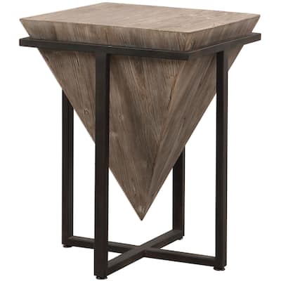 Uttermost Bertrand 18-1/4" Long Iron and Fir Wood Accent Table