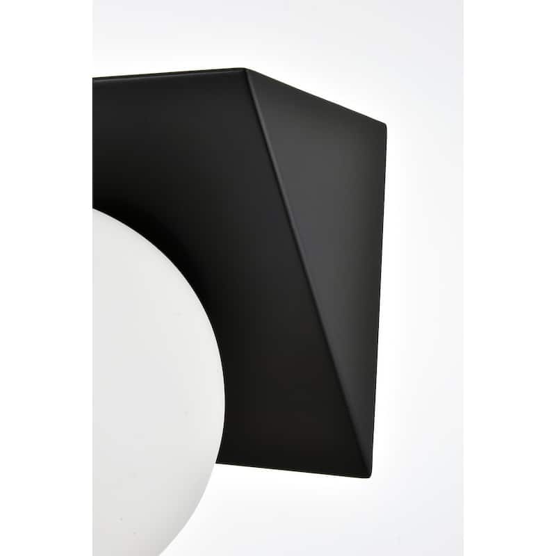 Jinzo 1 Light Black and Frosted White Bath Sconce